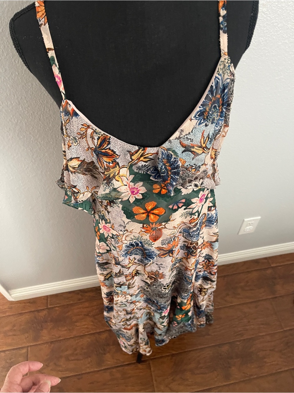 Rachel Roy Women's Floral Ruffle Maxi Dress - Green & Multi - Picture 2 of 7